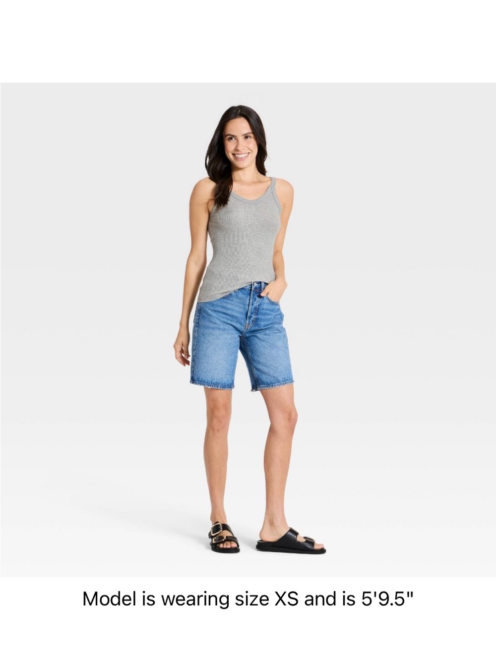 Universal Thread Gray Ribbed Scoop-Neck Tank - Picture 3 of 5